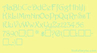 SweetdreamNormal font – Green Fonts On Yellow Background