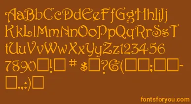 SweetdreamNormal font – Orange Fonts On Brown Background