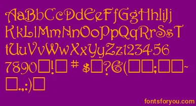 SweetdreamNormal font – Orange Fonts On Purple Background