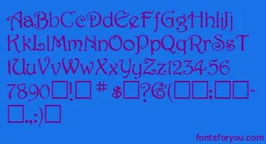 SweetdreamNormal font – Purple Fonts On Blue Background