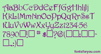 SweetdreamNormal font – Purple Fonts On Green Background