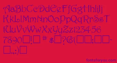 SweetdreamNormal font – Purple Fonts On Red Background
