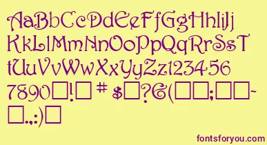 SweetdreamNormal font – Purple Fonts On Yellow Background
