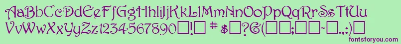 SweetdreamNormal Font – Purple Fonts on Green Background