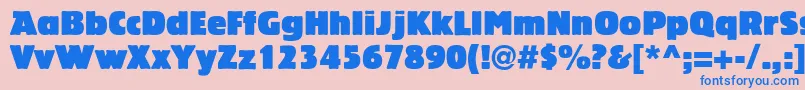 フォントLinotypeBariton – ピンクの背景に青い文字