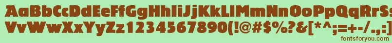 フォントLinotypeBariton – 緑の背景に茶色のフォント