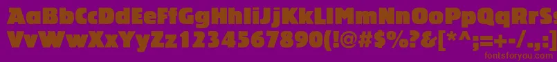 LinotypeBariton-Schriftart – Braune Schriften auf violettem Hintergrund