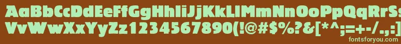 LinotypeBariton-fontti – vihreät fontit ruskealla taustalla