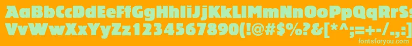 LinotypeBariton-Schriftart – Grüne Schriften auf orangefarbenem Hintergrund