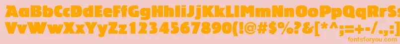 LinotypeBariton-Schriftart – Orangefarbene Schriften auf rosa Hintergrund