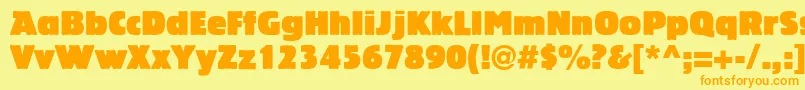 LinotypeBariton Font – Orange Fonts on Yellow Background