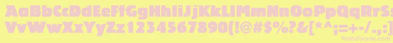 LinotypeBariton Font – Pink Fonts on Yellow Background