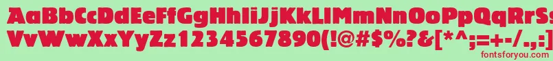 Czcionka LinotypeBariton – czerwone czcionki na zielonym tle