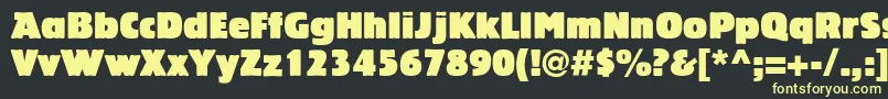 フォントLinotypeBariton – 黒い背景に黄色の文字