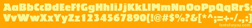 LinotypeBariton Font – Yellow Fonts on Orange Background
