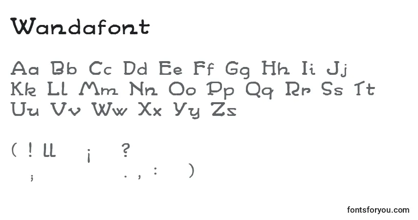 Schriftart Wandafont1 – Alphabet, Zahlen, spezielle Symbole
