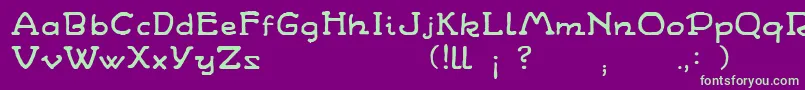 Wandafont1-fontti – vihreät fontit violetilla taustalla