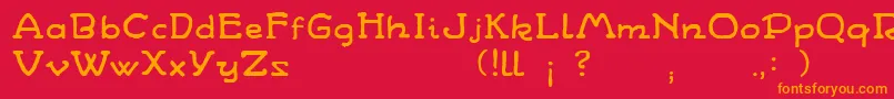 Wandafont1 Font – Orange Fonts on Red Background