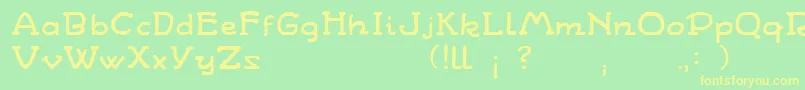 フォントWandafont1 – 黄色の文字が緑の背景にあります