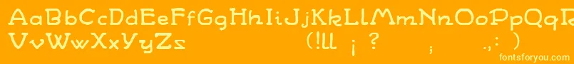 フォントWandafont1 – オレンジの背景に黄色の文字