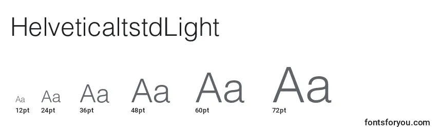 HelveticaltstdLight Font Sizes