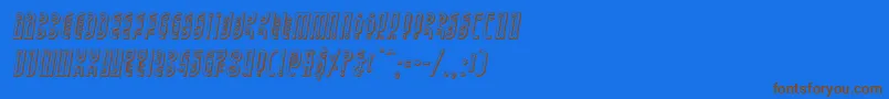 Undergroundrose3Dital Font – Brown Fonts on Blue Background