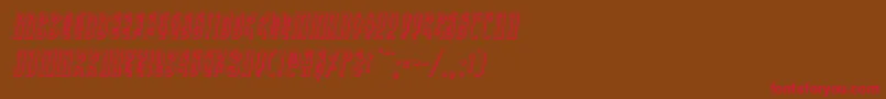 Undergroundrose3Dital-Schriftart – Rote Schriften auf braunem Hintergrund