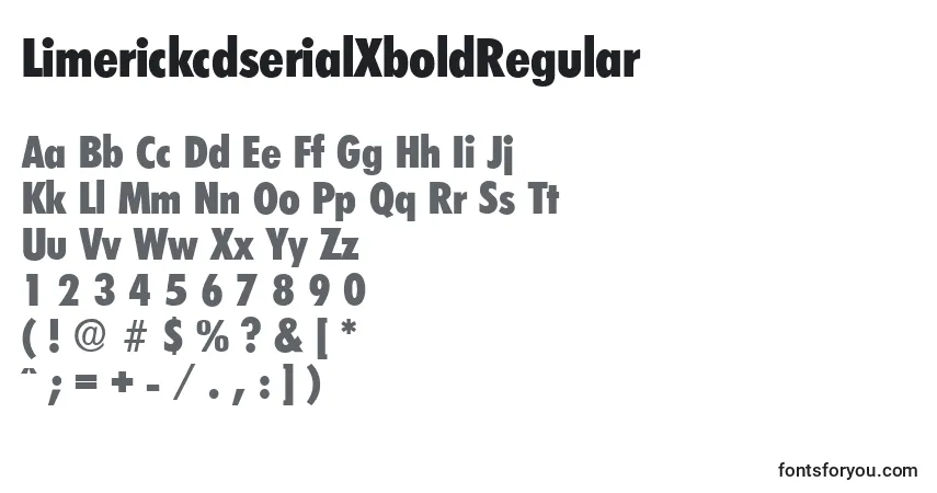 Шрифт LimerickcdserialXboldRegular – алфавит, цифры, специальные символы