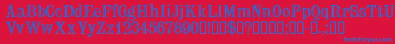 Fonte Trixssk – fontes azuis em um fundo vermelho