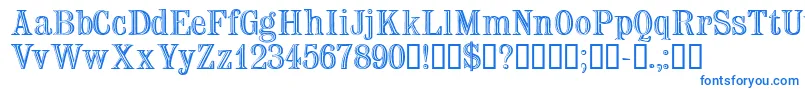 Trixssk Font – Blue Fonts on White Background