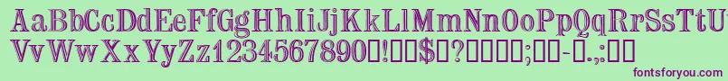 Trixssk-Schriftart – Violette Schriften auf grünem Hintergrund