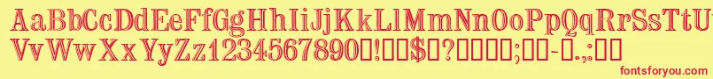 Trixssk Font – Red Fonts on Yellow Background