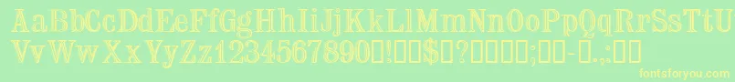 Trixssk Font – Yellow Fonts on Green Background