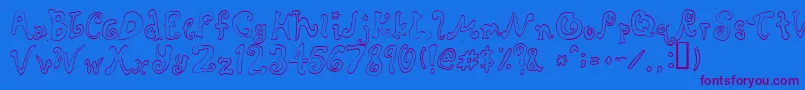 Rascal Font – Purple Fonts on Blue Background