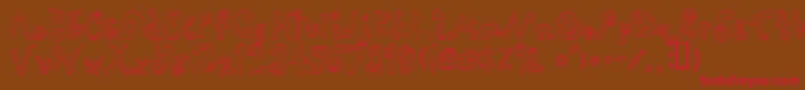 Rascal-Schriftart – Rote Schriften auf braunem Hintergrund
