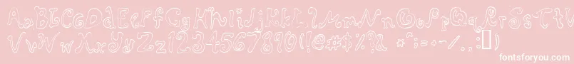 Rascal-Schriftart – Weiße Schriften auf rosa Hintergrund