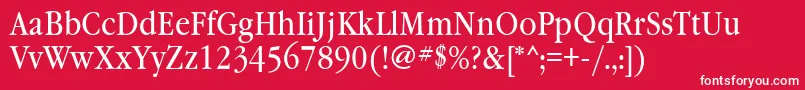 Garamondbooknarrowett Font – White Fonts on Red Background