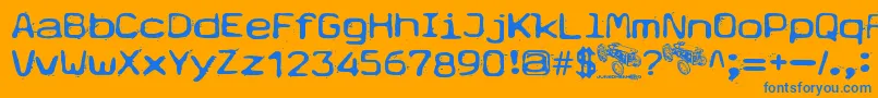 Typetype Font – Blue Fonts on Orange Background