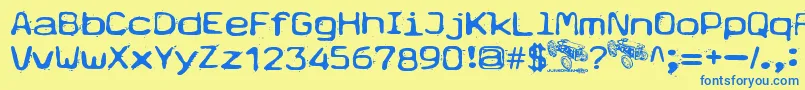 Typetype Font – Blue Fonts on Yellow Background