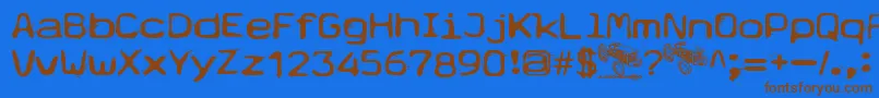 Fonte Typetype – fontes marrons em um fundo azul