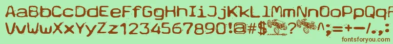 Fonte Typetype – fontes marrons em um fundo verde