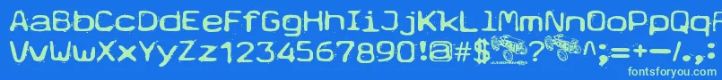 Fonte Typetype – fontes verdes em um fundo azul