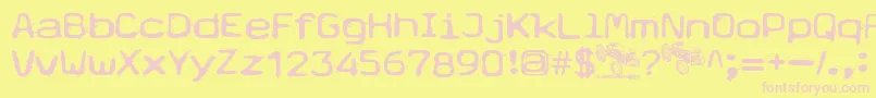 Fonte Typetype – fontes rosa em um fundo amarelo