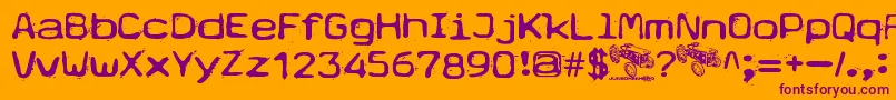 Typetype Font – Purple Fonts on Orange Background