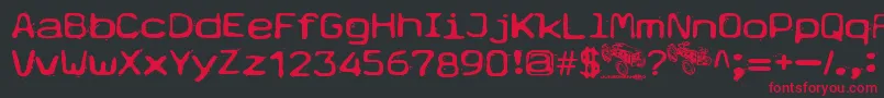 フォントTypetype – 黒い背景に赤い文字