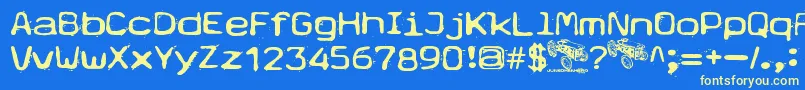 Typetype Font – Yellow Fonts on Blue Background