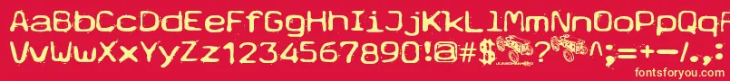 Fonte Typetype – fontes amarelas em um fundo vermelho