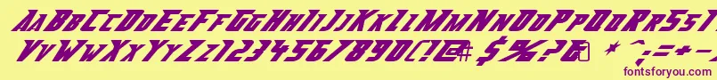 AbberancyRegular Font – Purple Fonts on Yellow Background