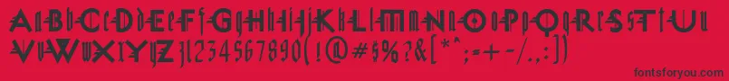 フォントMiguelSangotisch – 赤い背景に黒い文字