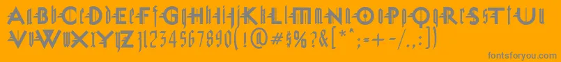 MiguelSangotisch-fontti – harmaat kirjasimet oranssilla taustalla